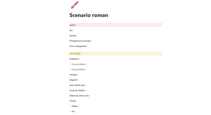 Template Notion scénario