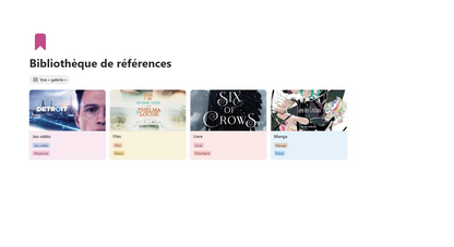 Template Notion Bibliothèque de références