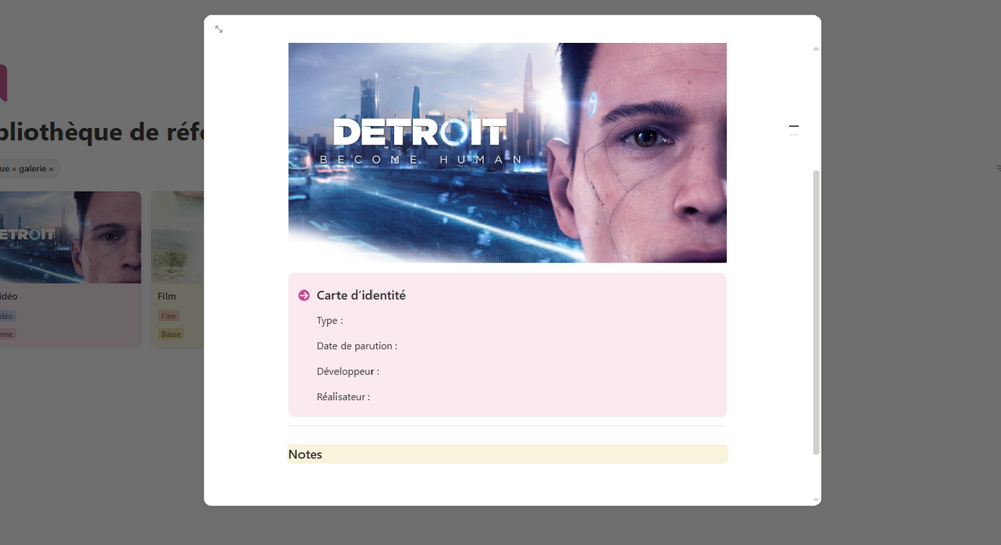 Template Notion Bibliothèque de références