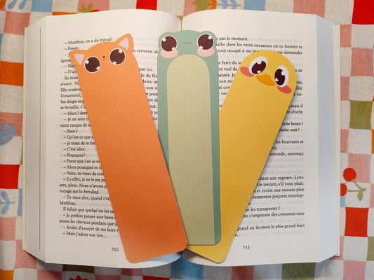 Marque-pages Grenouille, Chat et Canard
