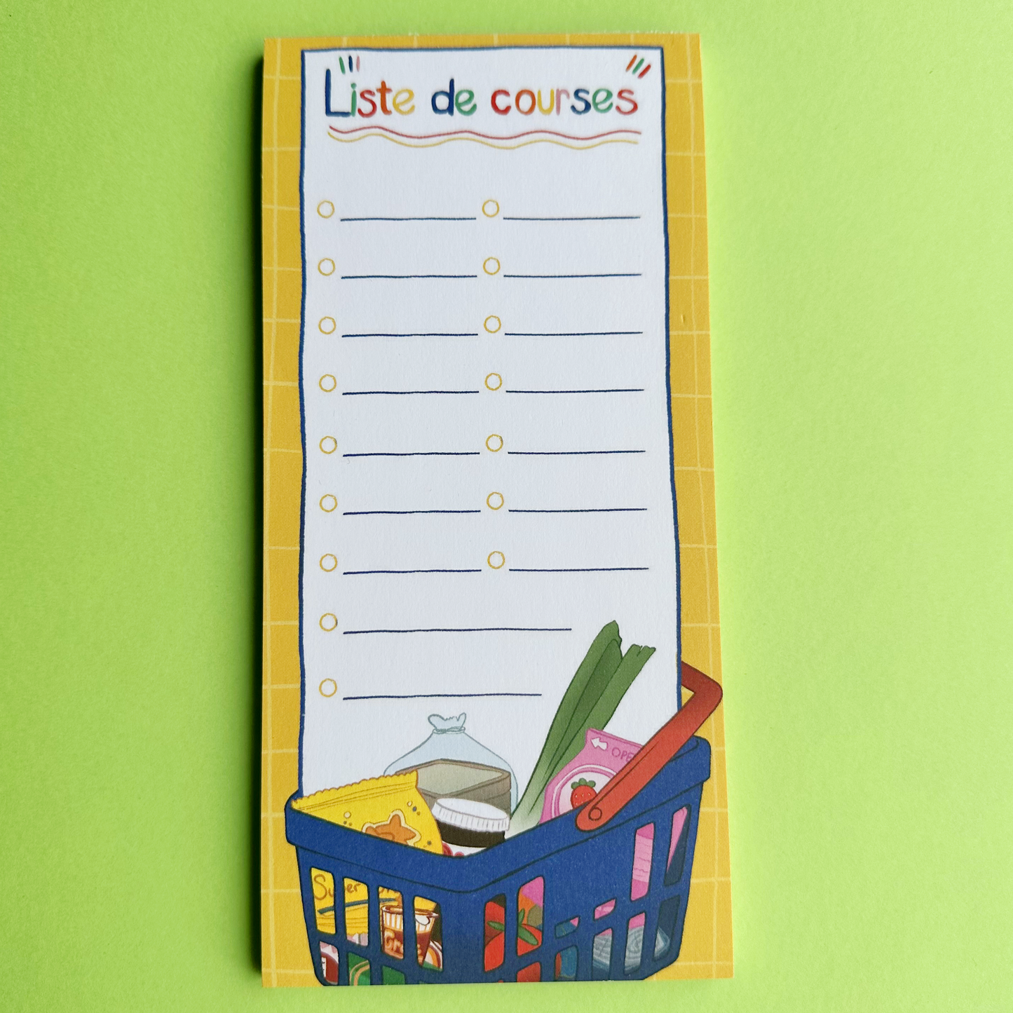 Bloc-notes liste de courses