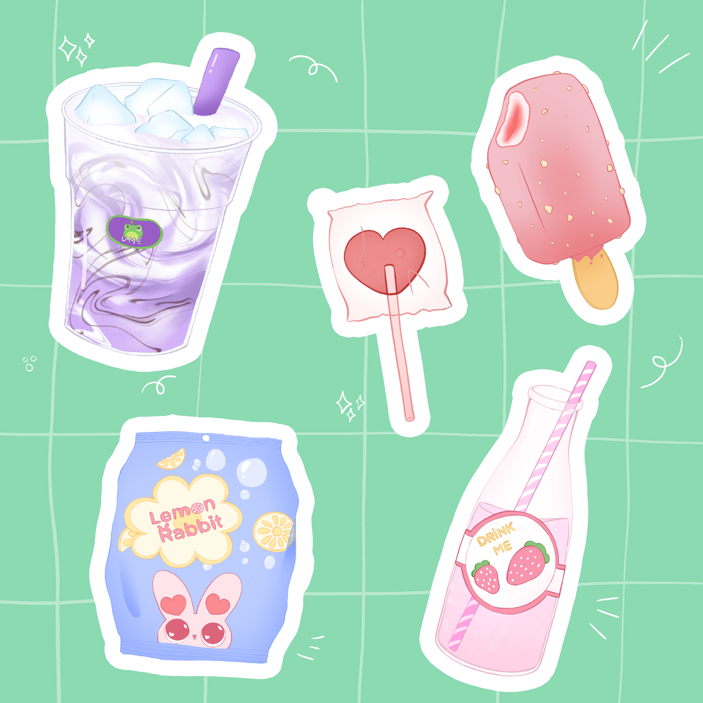Pack de Stickers snacks