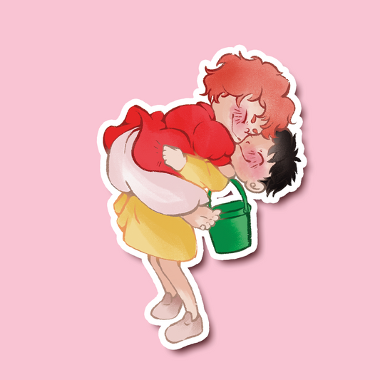 Stickers Ponyo sur la falaise