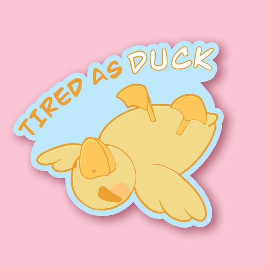 Sticker tired as duck